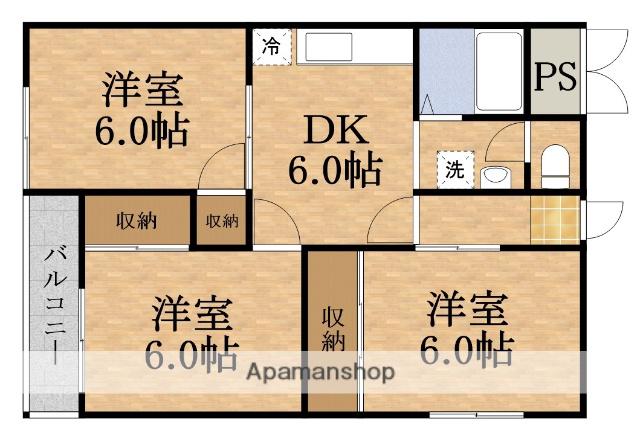 マンションエンゼル(3DK/1階)の間取り写真