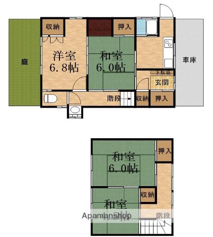 おおさか東線 城北公園通駅 徒歩4分 2階建 築64年(4K)の間取り写真