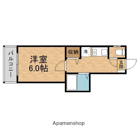 ラ・メールうつみ(1K/3階)の間取り写真