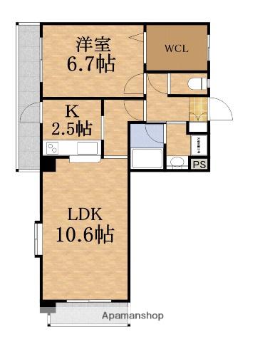 FORME城東中央(1LDK/1階)の間取り写真
