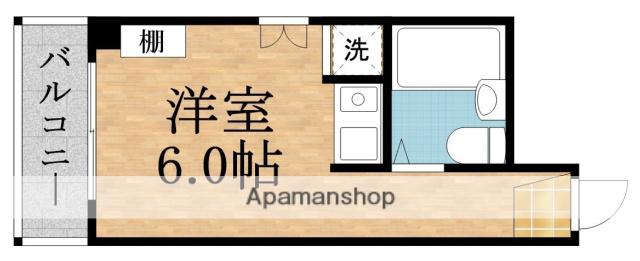 シャトー都島(ワンルーム/2階)の間取り写真