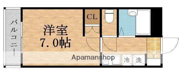 GREEN VILLA森小路(1K/3階)の間取り写真