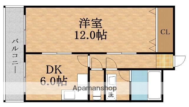 山野都島マンション(1DK/2階)の間取り写真