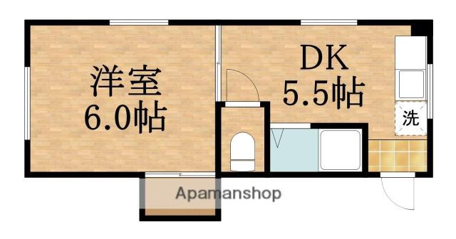 第2下前マンション(1DK/4階)の間取り写真
