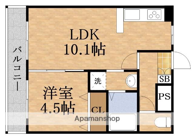 コーエイハイツ(1LDK/4階)の間取り写真