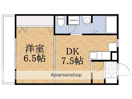 三福ロイヤルマンション(1DK/4階)の間取り写真