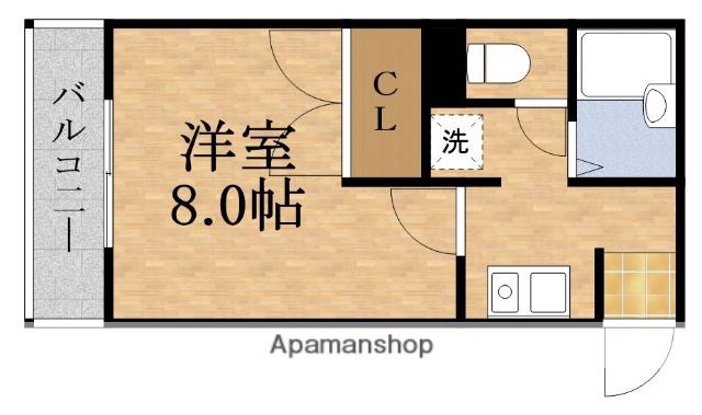 レスポワール西(1K/1階)の間取り写真