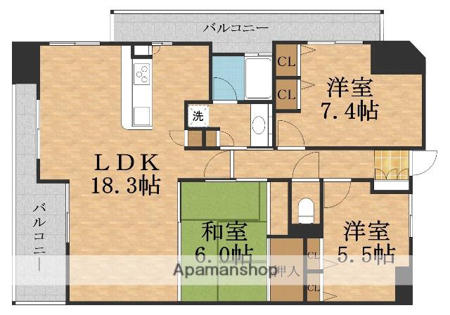 GRAND-H野江(3LDK/9階)の間取り写真