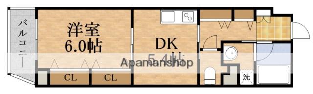 パインヴィレッジ(1DK/3階)の間取り写真