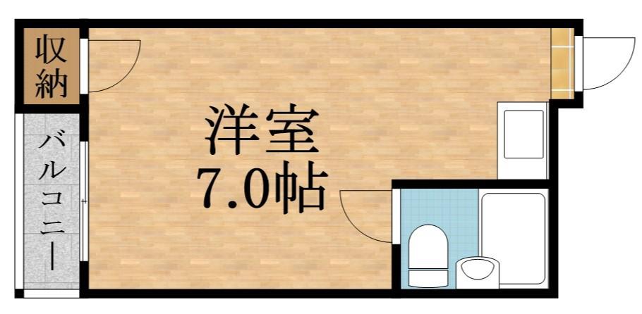 シャルム生江(ワンルーム/2階)の間取り写真