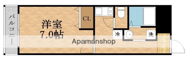 IF都島(1K/2階)の間取り写真