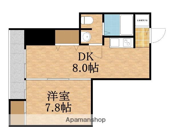 森小路矢野マンション(1DK/4階)の間取り写真