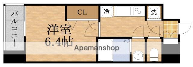 レジュールアッシュ大阪城北(1K/9階)の間取り写真