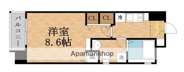 グラマシー京橋(1K/4階)の間取り写真