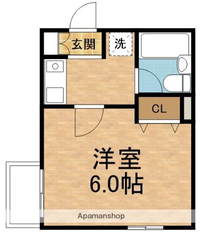 サンハウス福島3(1K/1階)の間取り写真