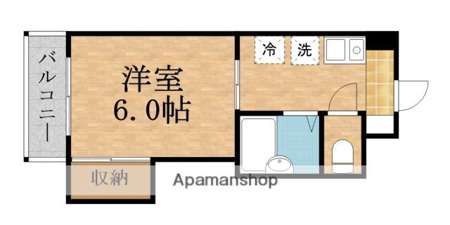 サンライフ内代(1K/3階)の間取り写真