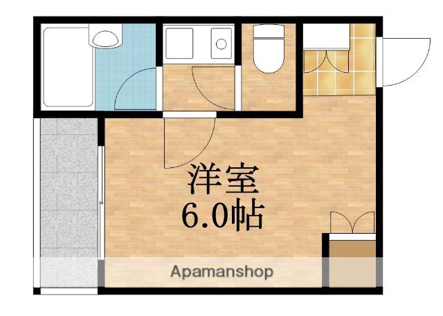 ハイツ浦野Ⅱ(1K/3階)の間取り写真
