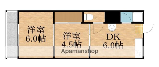 千成ハイツ A棟(2DK/2階)の間取り写真