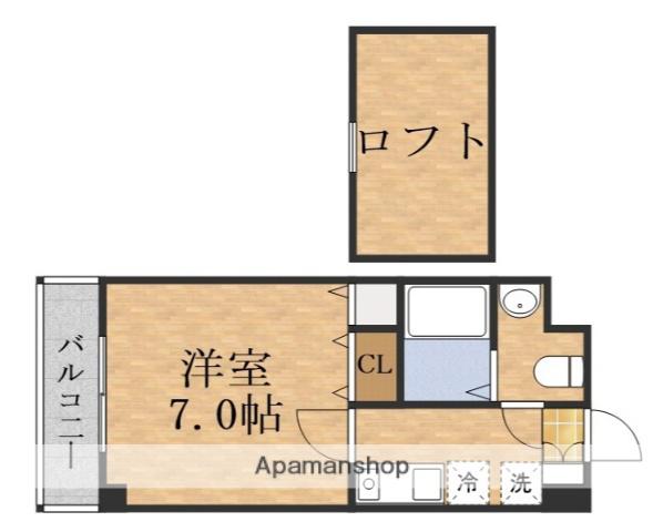 LA FORET都島本通Ⅰ(1K/7階)の間取り写真