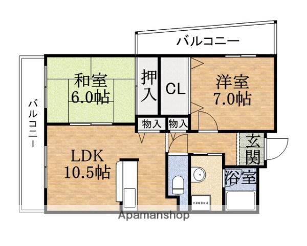 CROSS ROAD(2LDK/7階)の間取り写真