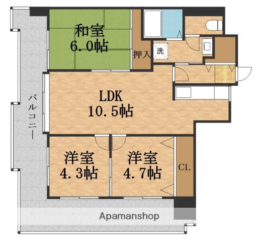 ARTEHEIM城北Ⅰ号棟(3LDK/5階)の間取り写真