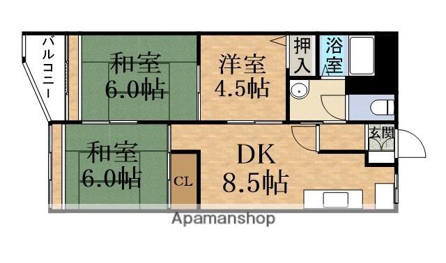 旭コーポ(3LDK/8階)の間取り写真