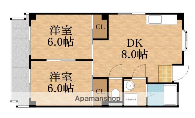 サンライズツイン関目2号館(2DK/2階)の間取り写真