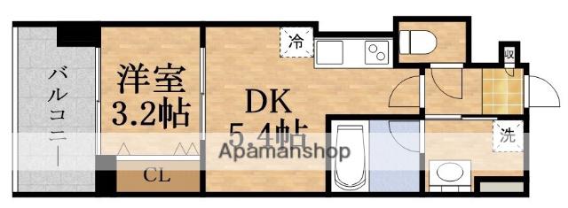 ラカーサ京橋(1DK/6階)の間取り写真