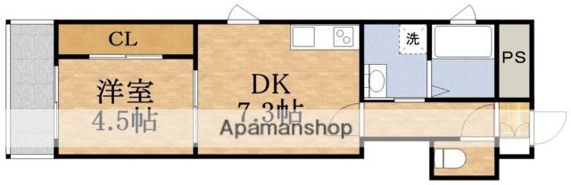 ノースクレセント(1DK/5階)の間取り写真