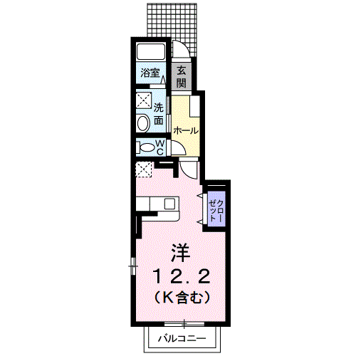エスポワール AYA Ⅰ(ワンルーム/1階)の間取り写真