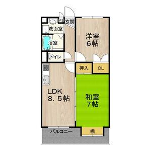 ブランドールM3(2LDK/4階)の間取り写真