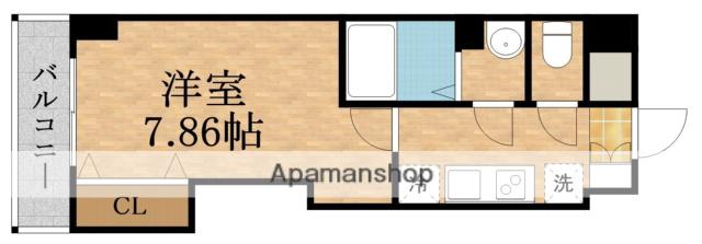 LUXE都島2(1K/2階)の間取り写真