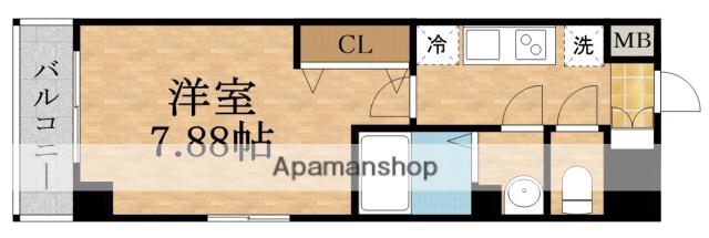 LUXE都島2(1K/6階)の間取り写真