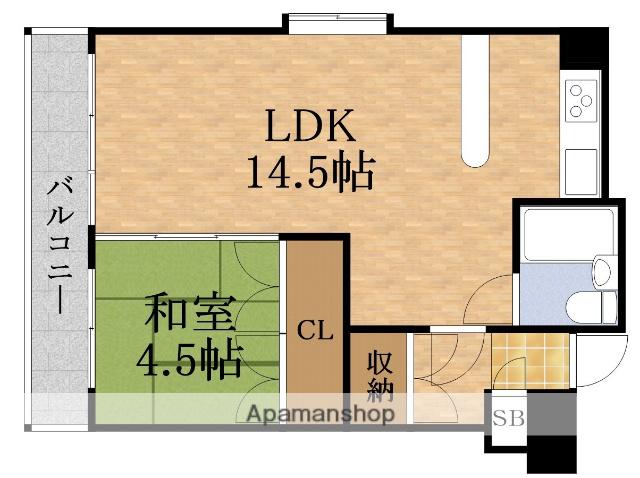 グランドールハタダ(1LDK/8階)の間取り写真