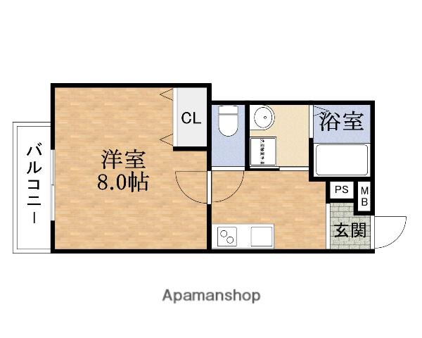 フジパレス新森(1K/3階)の間取り写真