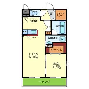 クレシェント大日(1LDK/3階)の間取り写真