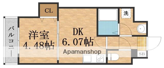DWELLING太子橋今市(1DK/3階)の間取り写真
