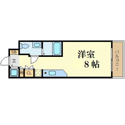 エスリード御堂筋梅田(1K/3階)の間取り写真