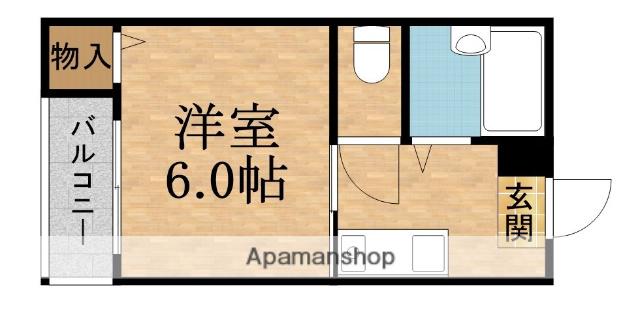 ビルシャナ柳通(1K/4階)の間取り写真