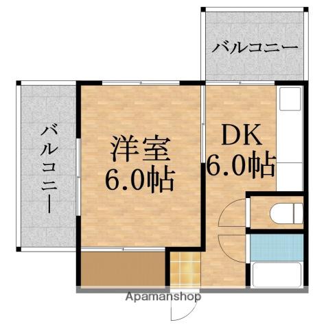 セントレケイ(1DK/4階)の間取り写真