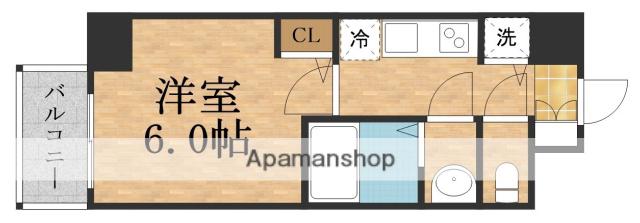 ESLEAD京橋グレイス(1K/8階)の間取り写真
