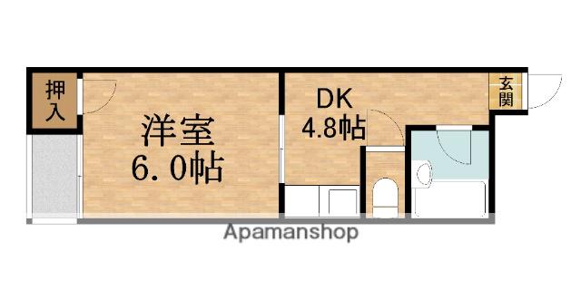 エクセレント旭(1DK/2階)の間取り写真