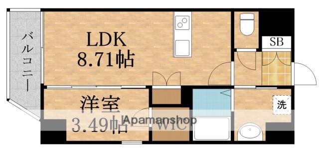 SAMTY京橋CLEAR(1LDK/13階)の間取り写真