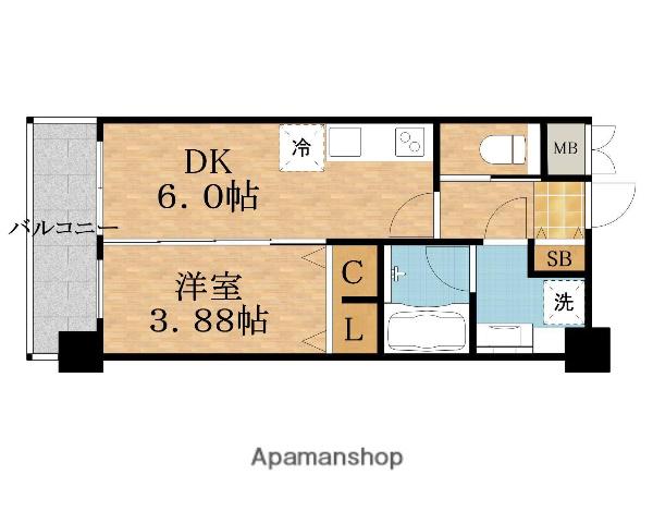 プレジオ関目(1DK/14階)の間取り写真