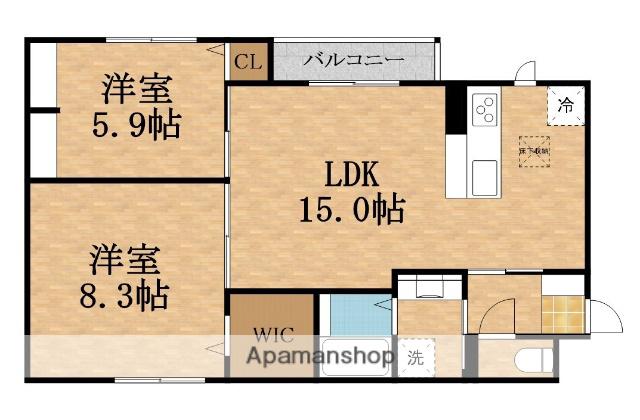 アベニール城北(2LDK/1階)の間取り写真