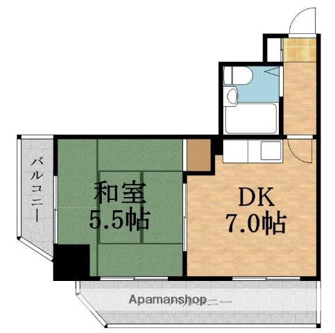 グルーヴ桜宮(1DK/2階)の間取り写真
