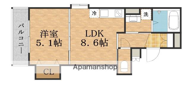 CREARE中宮(1LDK/1階)の間取り写真
