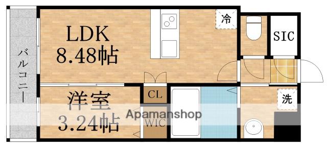 エスリードレジデンス都島ノース(1LDK/2階)の間取り写真