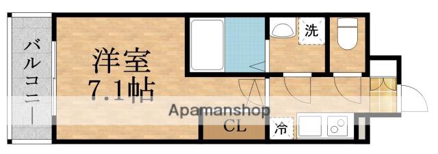 ESLEAD京橋グランテラス(1K/1階)の間取り写真