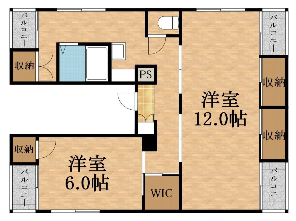 メゾングロワール(2K/2階)の間取り写真